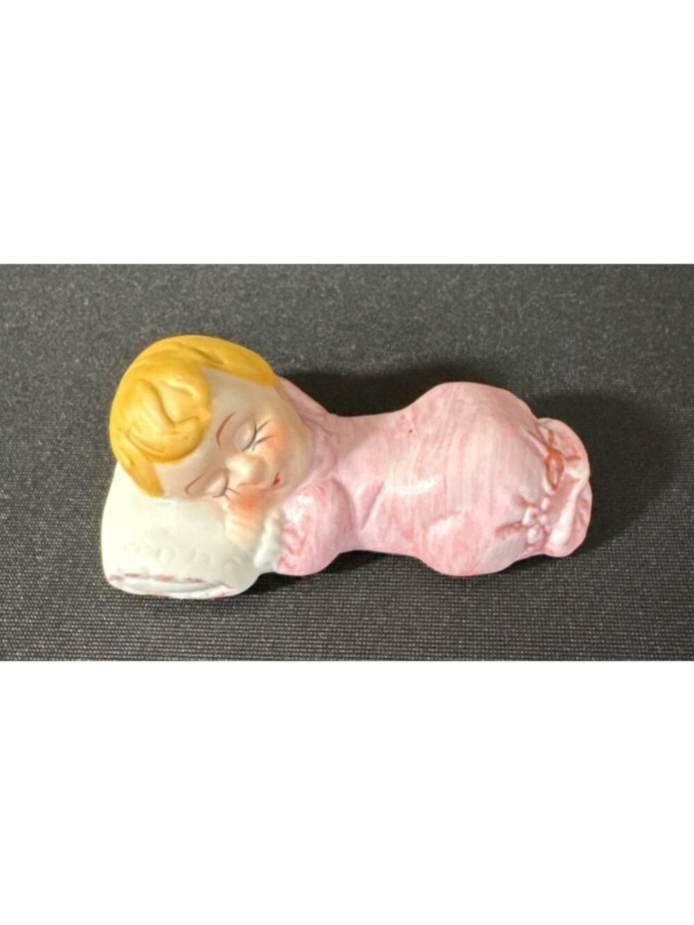 Vintage Sleeping Baby Boy & Girl Floral Basket Porcelain Figurines Party Cake - Picture 3 of 15